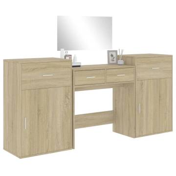 Stylish 4 Piece Dressing Table Set in Sonoma Oak | HipoMarket