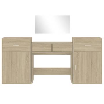 Stylish 4 Piece Dressing Table Set in Sonoma Oak | HipoMarket