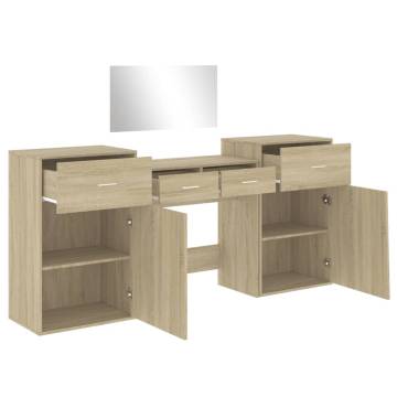 Stylish 4 Piece Dressing Table Set in Sonoma Oak | HipoMarket