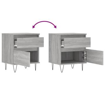 Grey Sonoma Bedside Cabinets - 2 Piece Set | HipoMarket