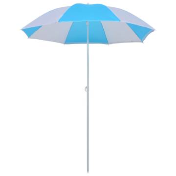 Beach Umbrella Shelter - Blue & White 180 cm | Hipomarket