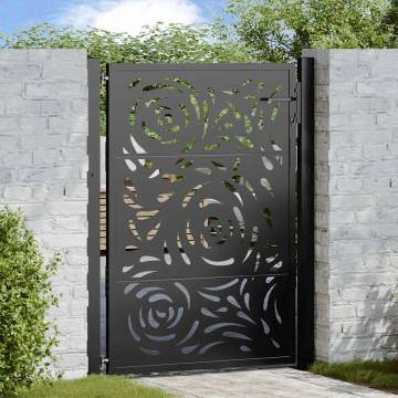 Elegant Garden Gate Black 105x130 cm - Durable Steel Design