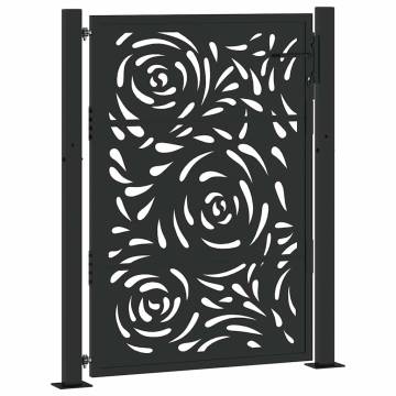 Elegant Garden Gate Black 105x130 cm - Durable Steel Design