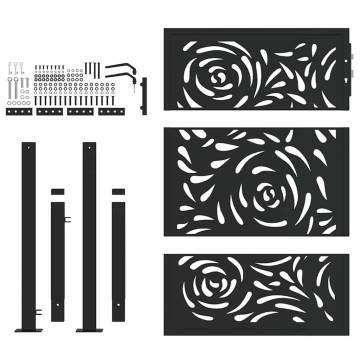 Elegant Garden Gate Black 105x130 cm - Durable Steel Design