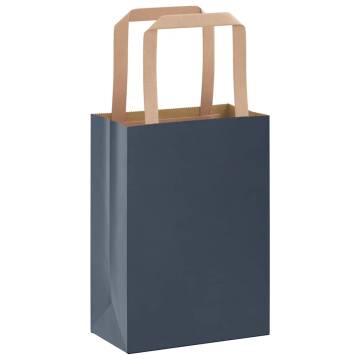 Blue Paper Bags 250 pcs with Handles - Eco-Friendly & Durable