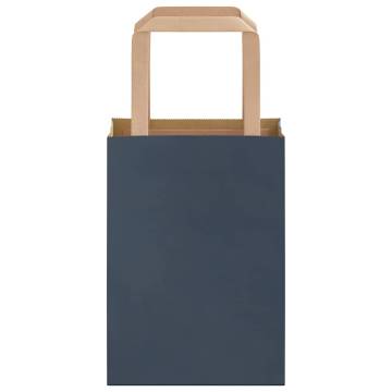 Blue Paper Bags 250 pcs with Handles - Eco-Friendly & Durable