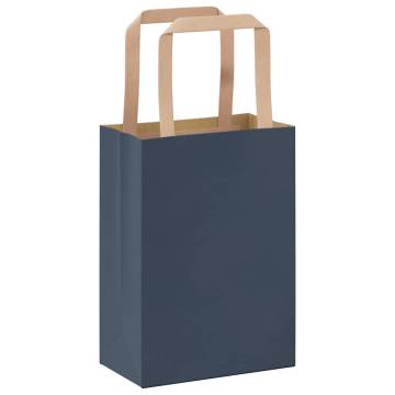 Blue Paper Bags 250 pcs with Handles - Eco-Friendly & Durable