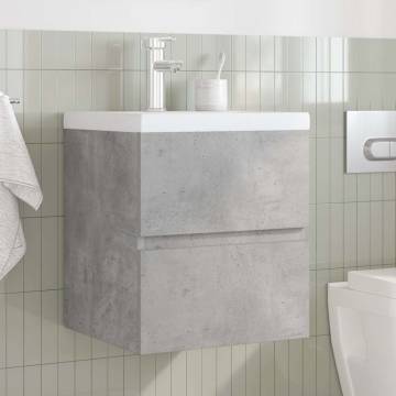 2 Piece Bathroom Furniture Set - Concrete Grey & Engineered Wood