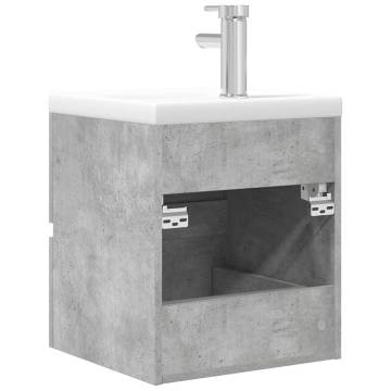 2 Piece Bathroom Furniture Set - Concrete Grey & Engineered Wood