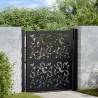 Garden Gate Black 105x105 cm - Elegant Steel Leaf Design