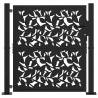 Garden Gate Black 105x105 cm - Elegant Steel Leaf Design