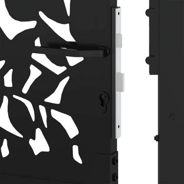 Garden Gate Black 105x105 cm - Elegant Steel Leaf Design