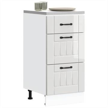 Kitchen Base Cabinet Lucca High Gloss White - HipoMarket