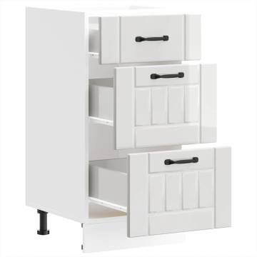 Kitchen Base Cabinet Lucca High Gloss White - HipoMarket