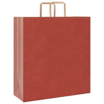 Red Paper Bags with Handles - 50 Pcs | HipoMarket