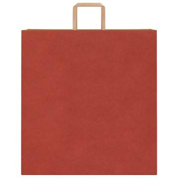 Red Paper Bags with Handles - 50 Pcs | HipoMarket