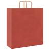 Red Paper Bags with Handles - 50 Pcs | HipoMarket