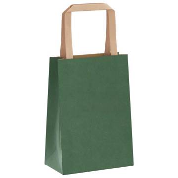 Eco-Friendly Green Paper Bags - 50 pcs with Handles