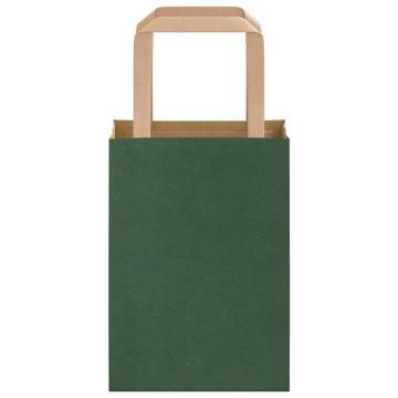 Eco-Friendly Green Paper Bags - 50 pcs with Handles