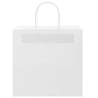 250 Pcs White Paper Bags with Handles - Eco-Friendly 26x17x25 cm