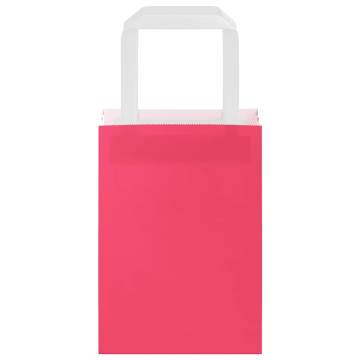 Pink Paper Bags with Handles - 250 Pcs | Eco-Friendly Packaging