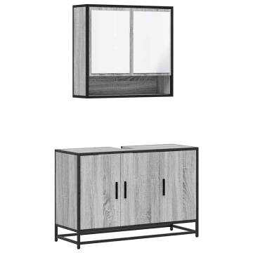 2 Piece Grey Sonoma Bathroom Furniture Set | Hipomarket