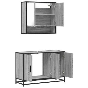 2 Piece Grey Sonoma Bathroom Furniture Set | Hipomarket