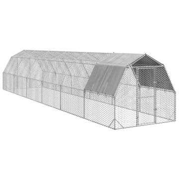 Chicken Run with Roof - Galvanised Steel 2.5x12x2.25m