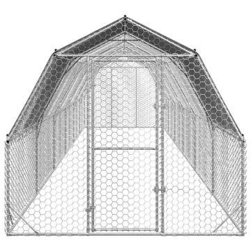 Chicken Run with Roof - Galvanised Steel 2.5x12x2.25m