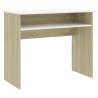 Modern White & Sonoma Oak Desk - 90x50 cm for Home Office