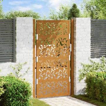 Garden Gate 105x180 cm - Weathering Steel Leaf Design