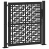 Garden Gate Black 105x105 cm Steel Cross Design | HipoMarket