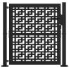 Garden Gate Black 105x105 cm Steel Cross Design | HipoMarket