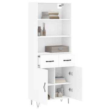 Stylish Highboard White 69.5x34x180 cm | Hipomarket