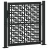 Garden Gate Black 105x105 cm Steel Cross Design | HipoMarket