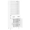 Stylish Highboard White 69.5x34x180 cm | Hipomarket