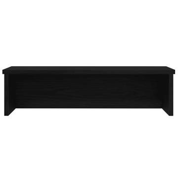 Stackable Kitchen Rack Black - 50x15x16 cm | Durable Wood