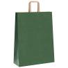 Eco-Friendly Green Paper Bags with Handles - 250 pcs