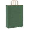 Eco-Friendly Green Paper Bags with Handles - 250 pcs