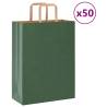  Paper Bags 50 pcs with Handles Green 26x12x35 cm Colour green Size 26 x 12 x 35 cm Quantity in Package 50 