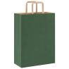 Eco-Friendly Green Paper Bags with Handles - 50 pcs | HipoMarket