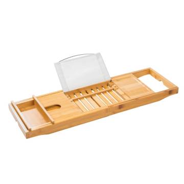 HI Bamboo Adjustable Bath Tray (70-105)x22x4 cm - Upgrade Your Bath