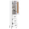 Stylish Highboard High Gloss White - 34.5x34x180 cm