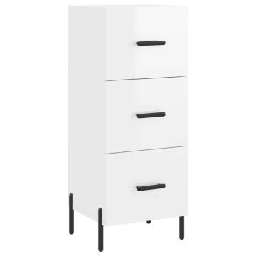 Stylish Highboard High Gloss White - 34.5x34x180 cm