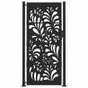 Elegant Garden Gate Black 105x205 cm Steel Wave Design