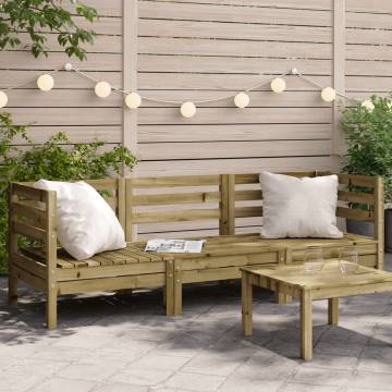 3-Seater Garden Sofa - Durable Impregnated Pine Wood