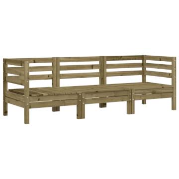 3-Seater Garden Sofa - Durable Impregnated Pine Wood