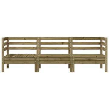 3-Seater Garden Sofa - Durable Impregnated Pine Wood