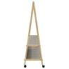 Bamboo Clothes Rack with Shelves & Wheels - 132x45.5x155.5 cm