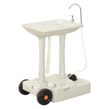 Camping Hand Wash Stand with Wheeled Water Tank - Grey